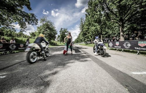 Un momento della gara di accelerazione TAG Heuer Sprint Race durante The Reunion 2017, a Monza - Foto Stampa