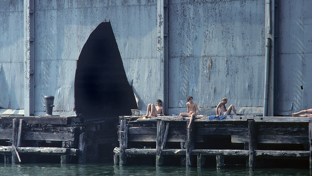 Shelley Seccombe, 'Sunbathing on the Edge, Pier 52', 1977